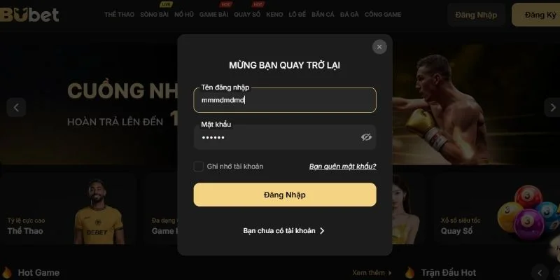 Quy trình đăng nhập BUBET trên nhiều thiết bị.