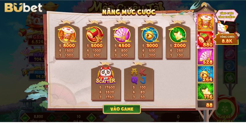 Mức thưởng cực hấp dẫn của Mèo may mắn.